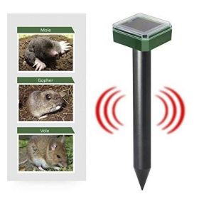 4 pcs Solar Powered Repellent Ultrasonic Outdoor Lawn Garden Snake Rodent Repeller; mouse repeller